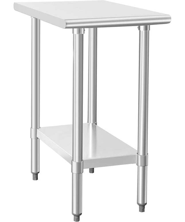HARDURA Stainless Steel Table 30X18 Inches with Undershelf and Galvanized Legs NSF Heavy Duty Commercial Prep Work Table for Restaurant Kitchen Home and Hotel