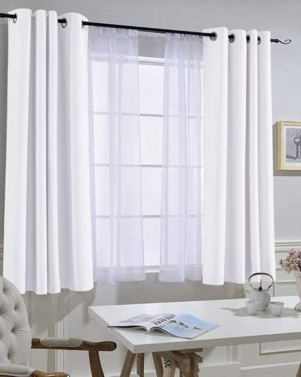 NICETOWN White Curtain Panels for Dining Room - Tripe Weave Thermal Insulated Grommet Window Draperies and Curtains for Bedroom (Set of 2 Panels, 52 x 54 inches in White)