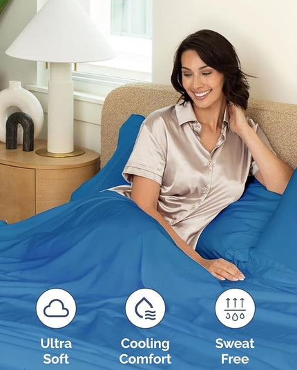 Extra Deep Queen Sheet Set - 6 Piece Breathable & Cooling Sheets - Hotel Luxury Bed Sheets Set - Easy & Secure Fit - Soft, Wrinkle Free & Comfy Sheets Set - Royal Blue Sheet Set w/Extra Deep Pockets