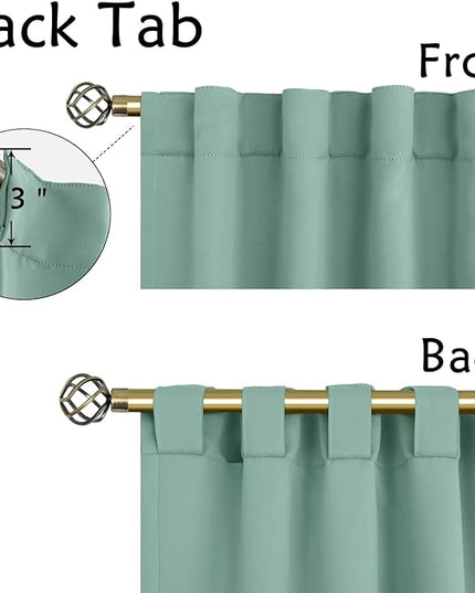 BGment Window Curtains for Bedroom - 72 Inch Rod Pocket and Back Tab Thermal Insulated Room Darkening Curtains for Living Room, 2 Curtain Panels (42 x 72 Inch, Frosty Green)