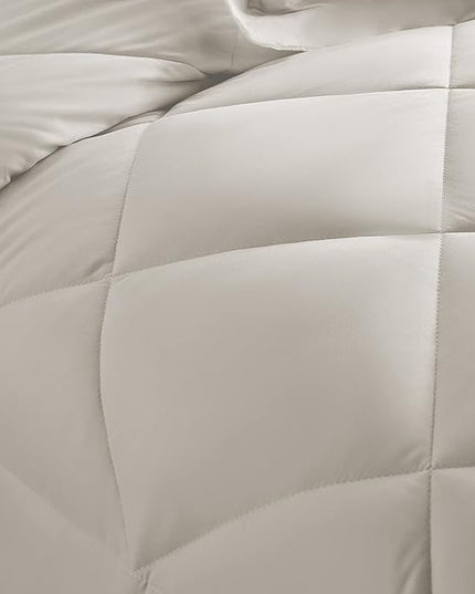 CozyLux Queen Comforter Set Beige - Bed in a Bag Queen Size 7 Pieces, Luxury Soft Bed Set for All Seasons, Bedding Set with Down Alternative Comforter, Sheets, Pillowcases & Shams