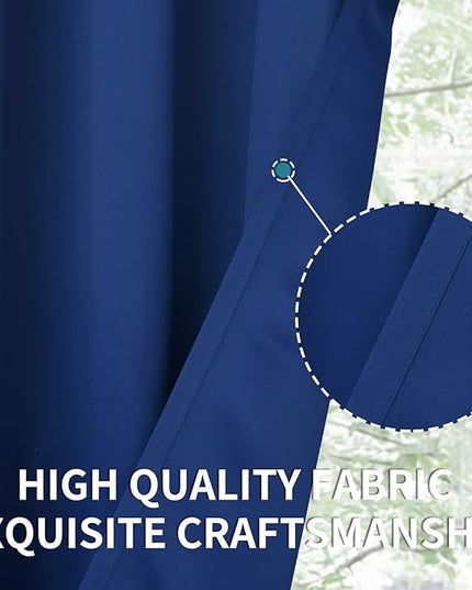 BGment Blackout Curtains for Bedroom - Grommet Thermal Insulated Room Darkening Curtains for Living Room, 42 x 84 Inch, 2 Panels, Royal Blue