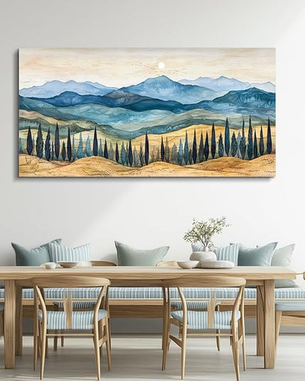 ZUITINGHUA Canvas Wall Art For Living Room Wall Decor For Bedroom Office Wall Decoration Mountains Landscape Painting Abstract Pictures Artwork Room Aesthetic Home Decor 20x40 In