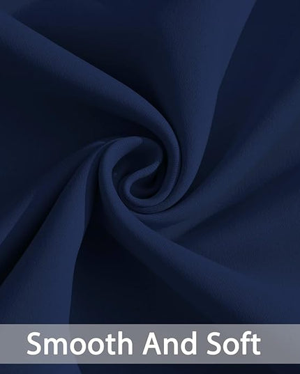 Yakamok 72 Inch Length Blackout Curtains for Bedroom, Thermal Insulated Room Darkening Grommet Top Window Drapes for Living Room,42W x 72L,Navy Blue,2 Panels