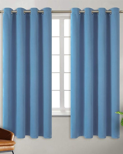 BGment Blackout Curtains for Bedroom - Grommet Thermal Insulated Room Darkening Curtains for Living Room, Set of 2 Panels, Each 55 x 69 Inch, Faded Denim