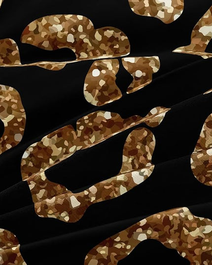 Queen Size Cheetah Print Duvet Cover Set Leopard Print Comforter Covers Brown Lip Bed Set Animal Print Bedroom Decor for Kids Teens Boys and Girls