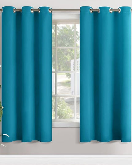 YoungsTex Blackout Curtains 72 Inches Length for Bedroom - Thermal Insulated Drapes with Grommet Room Darkening Privacy for Living Room, 2 Panels, Teal Blue, 42 x 72 Inch