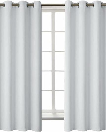 BGment Room Darkening Curtains 63 Inches Long - Grommet Thermal Insulated Drapes Window Treatment Curtains for Bedroom, 2 Panels, 52 x 63 Inch, Greyish White