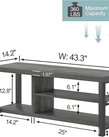 EXCEFUR Industrial Entryway Bench, Rustic Indoor Shoe Boot Storage Bench Seat for Living Room, Grey