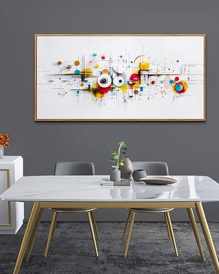 ERQINHUA Abstract Wall Art Living Room Boho Wall Decor For Bedroom Office Home Decorations Geometric Wall Paintings Minimalism Canvas Artwork Pictures Modern Ready to Hang Wood Framed 20x40 Inches