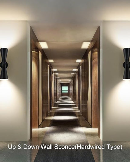 Wall Sconce Bathroom Sconces Lighting, 15 inch Black Modern Sconces Up Down Lights Wall Decor Indoor Wall Light Fixtures for Living Room Hallway Staircase Bedroom Hardwired