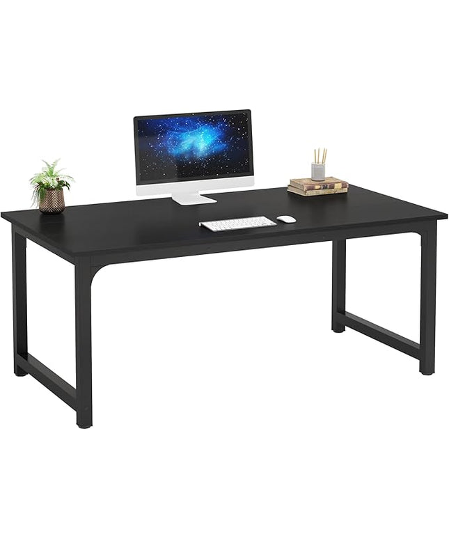 Tribesigns Modern Computer Desk, 63 x 31.5 inch Large Office Desk Computer Table Study Writing Desk Workstation for Home Office, Black
