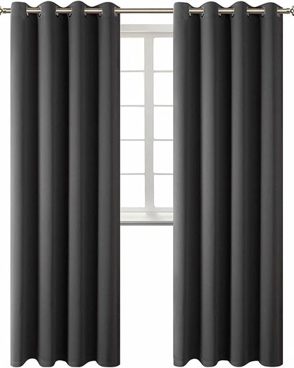 BGment Blackout Curtains for Living Room - Grommet Thermal Insulated Room Darkening Curtains for Bedroom, 2 Panels of 52 x 95 Inch, Dark Grey