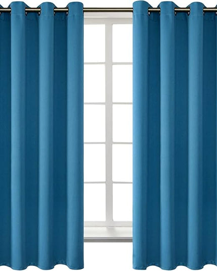BGment Blackout Curtains - Grommet Thermal Insulated Room Darkening Bedroom and Living Room Curtains, Set of 2 Panels (52 x 63 Inch, Steel Blue)