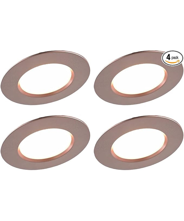 Just Screw Me in 6in LED Recessed Retrofit Light Snap-on Cover to Modify Finish from White to Bronze (Pack of 4)