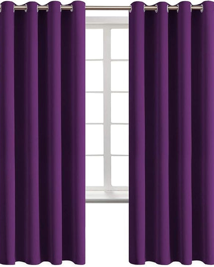 BGment Blackout Curtains for Bedroom - Grommet Thermal Insulated Room Darkening Curtains for Living Room, Set of 2 Panels (52 x 72 Inch, Purple)