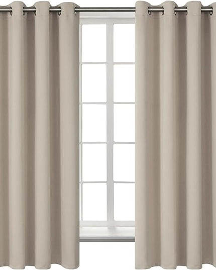 BGment Room Darkening Curtains 63 Inches Long - Grommet Thermal Insulated Drapes Window Treatment Curtains for Bedroom, 2 Panels, 52 x 63 Inch, Camel