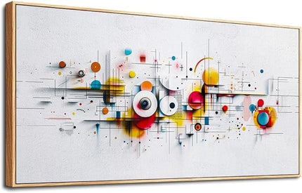 ERQINHUA Abstract Large Canvas Wall Art Living Room Boho Wall Decor For Bedroom Office Decorations Geometric Wall Paintings Minimalism Pictures Artwork Modern Home Decor Wood Framed 24x48 In