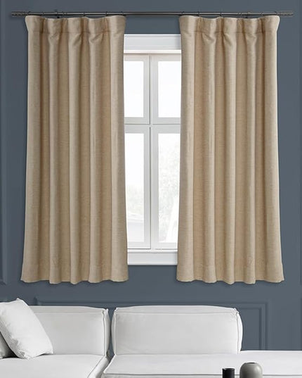 HPD Half Price Drapes Bellino Room Darkening Curtains 63 Inches Long Curtains for Bedroom & Living Room (1 Panel), 50W x 63L, Ginger