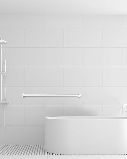 Shower Grab Bar, 2 Pack 39.4 Inch White Bathroom Grab Bar, 1.25" Diameter 304 Stainless Steel Anti-Slip Grab Bars for Bathtubs and Showers, Handicap Shower Grab Bar for Seniors Elderly