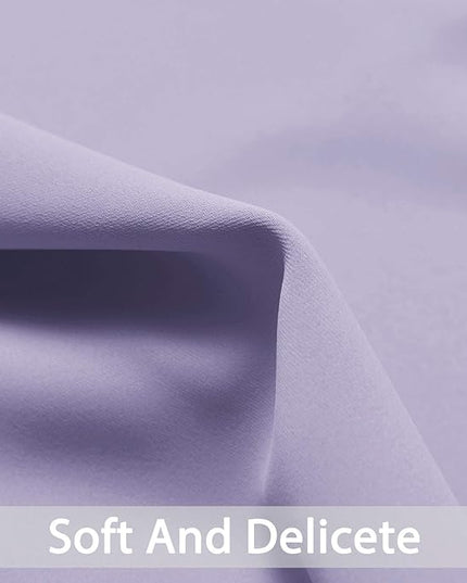 Yakamok Blackout Small Window Curtains with Grommet Top, Room Darkening Thermal Insulated Window Panel Drape for Bedroom Bathroom, 52Wx36L, Lilac, 2 Panels
