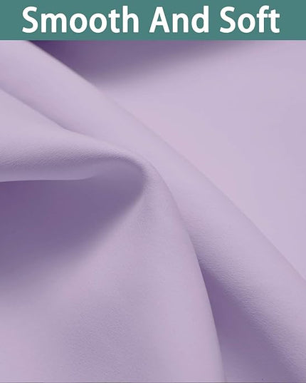 Yakamok 2 Thick Layers 100% Completely Blackout Window Curtains,Thermal Insulated Noise Reducing Drapes for Girl's Bedroom(62Wx63L, Lilac, 2 Panels)