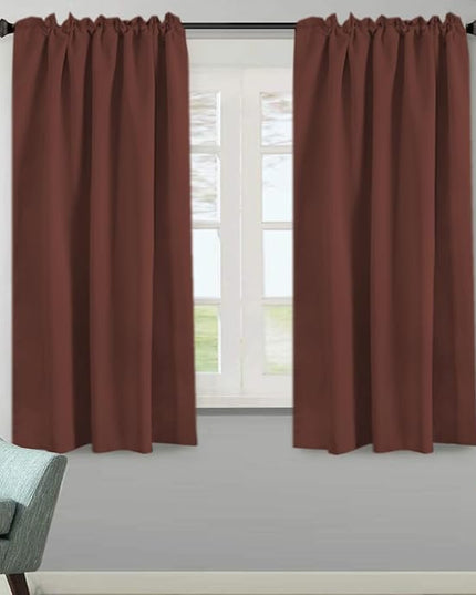 H.VERSAILTEX Blackout Curtains Thermal Insulated Window Treatment Panels Room Darkening Blackout Drapes for Living Room Back Tab/Rod Pocket Bedroom Draperies (2 Panels, Rust, 52 x 63 Inch)