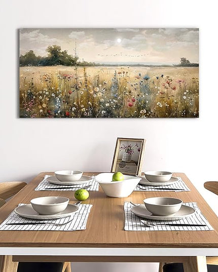 Wapluam Wall Decor For Living Room Canvas Prints Wall Art Bedroom Office Decoration Vintage Abstract Painting Rural Natural Landscape Pictures Artworks Ready To Hang Farmhouse Aesthetic Home Decor