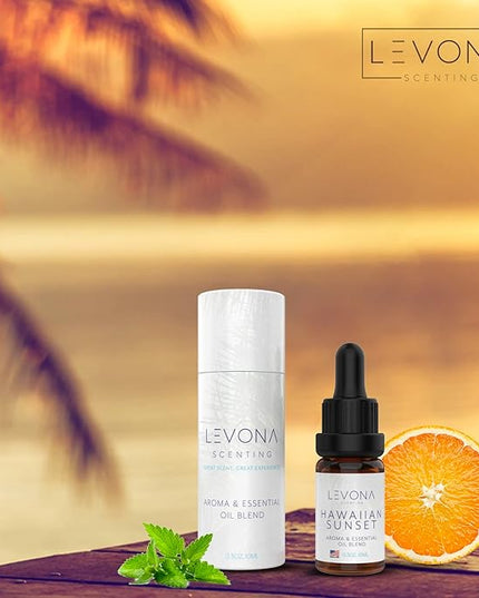 Levona Scent Essential Oils - Scents for Home, Hotel & Office Use - Perfect for Home Diffuser & Humidifiers - Aroma Fragrance Oil, Ideal for Massage, Relaxation, and Spa - Hawaiian Sunset, 10ml