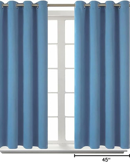 BGment Blackout Curtains for Bedroom - Grommet Thermal Insulated Room Darkening Curtains for Living Room, Set of 2 Panels (52 x 45 Inch, Faded Denim)