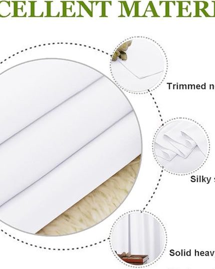NICETOWN Extra Wide and Long Curtain - Thermal Insulated Drape Voice Canceling for Room Divider/Patio/Glass Door (White, 100 inches Width, 108 inches Length, Single Piece)