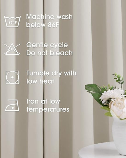 HOMEIDEAS Cream Beige Blackout Curtains for Bedroom 52 X 84 Inch Length 2 Panels Set Room Darkening Bedroom Curtains, Soundproof Thermal Grommet Window Curtains for Living Room for Christmas