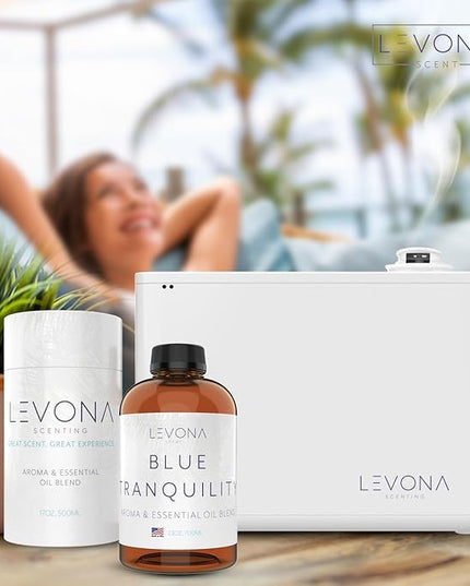 Levona Scent Pure Essential Oils: Blue Tranquility Essential Oils - Home Luxury Scents for Diffusers for Home, Hotel & Office - Scented Fragrance Oil Blends - Essential Oil for Humidifiers - 700 Ml
