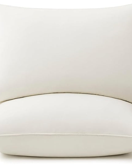 puredown® Goose Feather Down Pillows, 100% Organic Cotton Cover, Luxury Hotel Collection Bed Pillows for Sleeping Set of 2, Standard Size