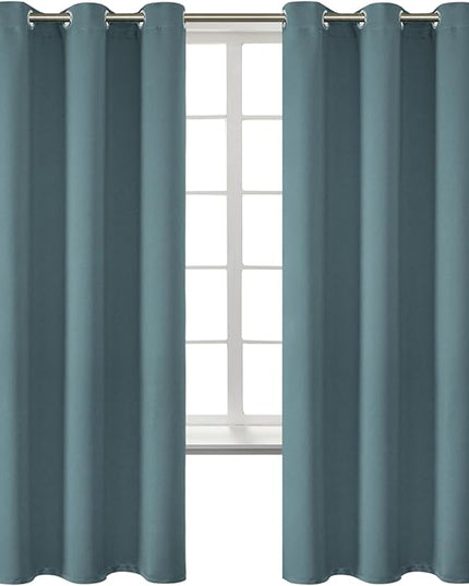 BGment Room Darkening Curtains 72 Inches Long - Grommet Thermal Insulated Drapes Window Treatment Curtains for Bedroom, 2 Panels, 42 x 72 Inch, Stone Blue