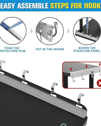 JayRex Countertop Corner Shelf, 3 Tier Shelf Moveable Organizer for Bathroom Counter, Make Up, Dresser Table, Desktop Shelf (Black)