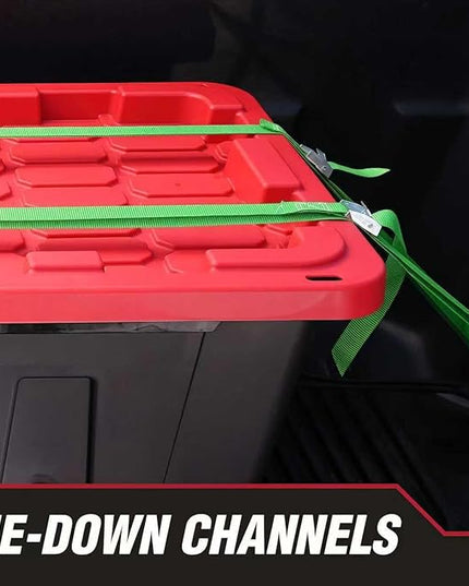 2-Pack 27-Gallon Storage Boxes with Snap-on Lids. Durable and Suitable for Storing Household Items, as well as for Use in Industrial and Outdoor Environments.