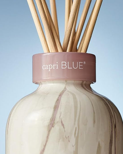 Capri Blue Modern Marble Reed Diffuser Set - Includes Reed Diffuser Sticks, Scented Oil & Glass Bottle - Luxury Scents for Bedroom Decor & Bathroom Air Freshener - Aloha Orchid (5.7 fl oz)