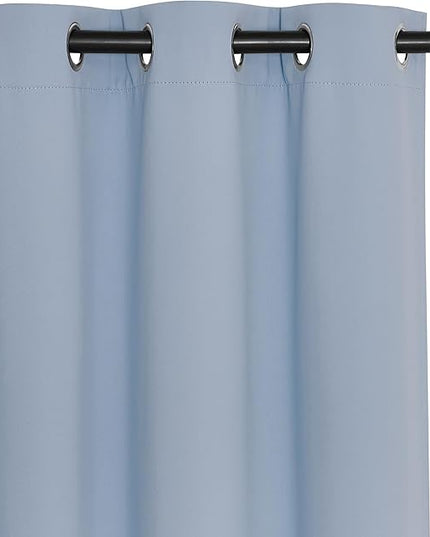 NICETOWN Vintage Blue Blackout Curtains for Bedroom 72 Inches Long, Thermal Insulated Room Darkening Grommet Window Curtains for Living Room Nursery, 66 inch x 72 inche, 1 Panel