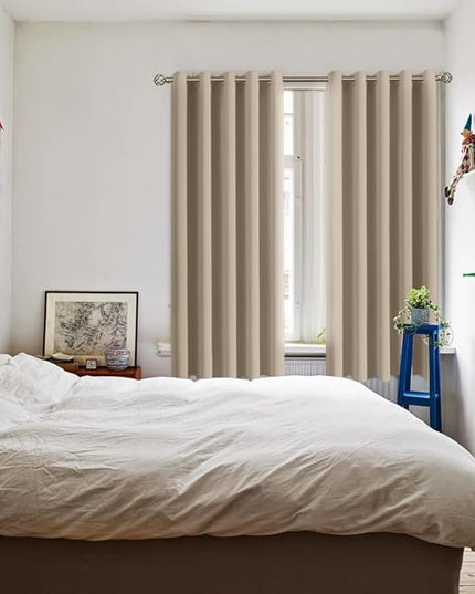 BGment Blackout Curtains - Grommet Thermal Insulated Room Darkening Bedroom and Living Room Curtains, Set of 2 Panels (70 x 63 Inch, Sand)