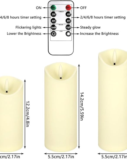 24 Pack Christmas Decoration Flickering Flameless Candles, Battery Operated Candles,LED Candles for Home Decor,Wedding,Halloween,Birthday,Valentine'sDay (D2.2 xH 5" 6" 7" Ivory)