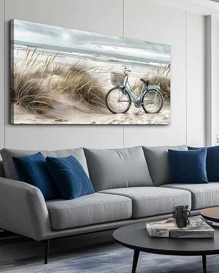 ERQINHUA Canvas Wall Art For Kitchen Dining Room Vintage Decor Lawn Paintings With Marine Beach Landscape Painting Office Living Room Bedroom Decoration Home Decor, Can Be Hung Directly 20 "X 40"