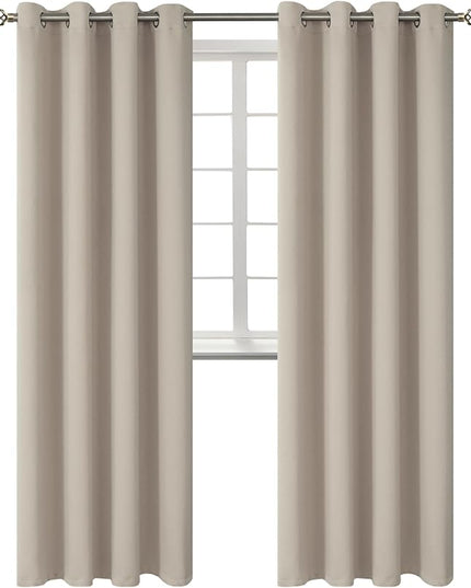 BGment Room Darkening Curtains 108 Inches Long - Grommet Thermal Insulated Drapes Window Treatment Curtains for Bedroom, 2 Panels, 52 x 108 Inch, Camel
