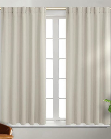 BGment Rod Pocket and Back Tab Blackout Curtains for Bedroom - Thermal Insulated Room Darkening Curtains for Living Room, 2 Window Curtain Panels (42 x 45 Inch, Natural Camel)