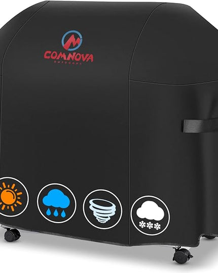 Comnova Grill Cover 58 Inch - 600D BBQ Gas Grill Cover Waterproof Heavy Duty, Premium Barbecue Covers for Weber Genesis 300 Series Grill, Char-Broil, Monument, Brinkmann, Dyna-glo, Nexgrill and More