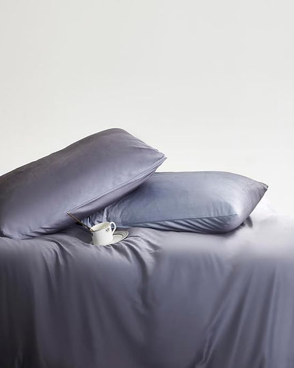 CLOTHKNOW Grey Silver Fluffy Full Size Comforter Sets 3Pcs Velvet Bedding Comforter Sets Soft Gray Comforter with 2 x Pillow Cases