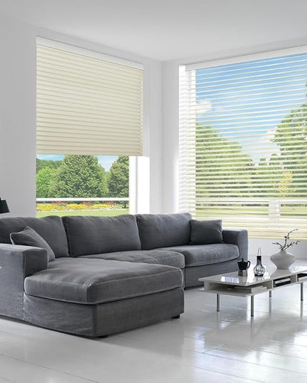 Zshine Automatic Shangri La Light Filtering Serenity Sheer Roller Shades Free Dimming Rechargeable Motorized Compatible with Homekit Siri Alexa (83021F Beige)