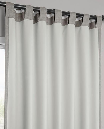 HPD Half Price Drapes Vienna Basic Linen 100% Blackout Curtains for Bedroom 84 Inches Long (2 Panels) - Rod Pocket Curtains & Drapes for Living Room & Windows - 50 X 84, Light Steel Grey