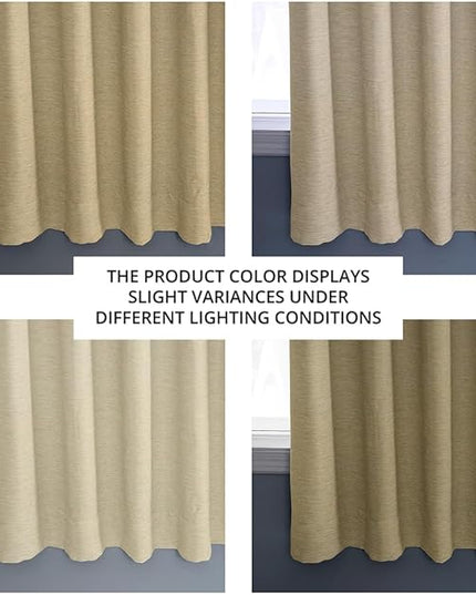 HPD Half Price Drapes Bellino Room Darkening Curtains 63 Inches Long Curtains for Bedroom & Living Room (1 Panel), 50W x 63L, Candlelight