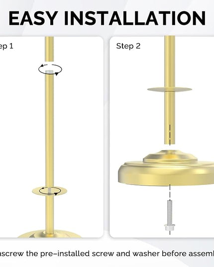 Freestanding Toilet Paper Holder Stand with Storage – Holds 4 Extra Rolls – Brushed Gold Toilet Paper Holder for Bathroom – Sturdy Base, Classic Retro Style, Space-Saving Bathroom Storage